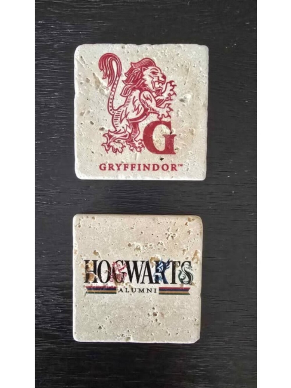 Gryffindor & Hogwarts Alumni Stone Coasters - Red and Multicolor